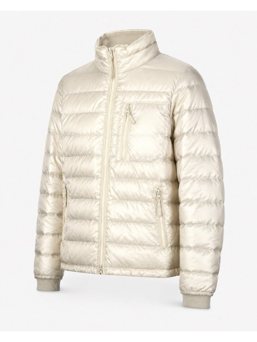J.Crew Packable Down Puffer Jacket Womens XS Ivory Lightweight Quilted Zip B3903